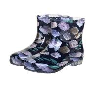 Rain Boots for Unisex Printed Rubber Fashion Comfortable Eva/PVC Footbed Waterproof Ankle Boot Adults Black Welly Outdoors Garden Walking