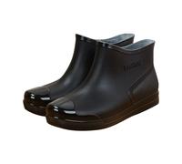 Rain Boots for Unisex Printed Rubber Waterproof Wellington Fully Shoes Ankle Wellies Short Booties Outdoors Garden Walking Black