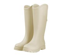 Rain Boots for Unisex Printed Rubber Waterproof Wellington Mens Ladies Wellies Non-Slip Easy to Clean Beige