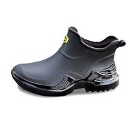 Rain Boots for Unisex Printed Rubber Wellies Waterproof Short High Ankle Mucker Snow Boot Non-Slip Outdoors Garden Walking Black