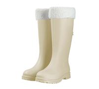 Rain Boots for Women Men Printed Rubber Waterproof Wellington Fully Ankle Boot Wellies Unisex Outdoors Garden Walking Beige