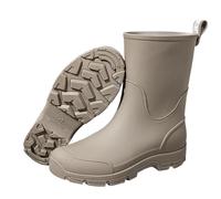 Rain Boots for Women Men Women's Glossy Boot Warm Wider Calf Fitting Waterproof Wellies Ankle Short Booties Soft Wool Lining Grey