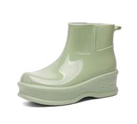 Rain Boots for Women Men Women's Glossy Boot Wellies Waterproof Short High Ankle Mucker Snow Rubber Shoes Unisex Wellington Outdoors Garden Walking Green