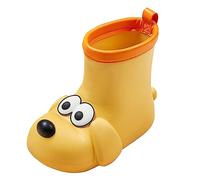 Rain Boots Kids Boys Girls Toddlers Wellies Waterproof Non-Slip Wellington Boots Hiking Walking Animal Cartoon Pattern for Wider Calf Fitting Dog Walking Shoes for Festivals Garden (Yellow, 13.5)