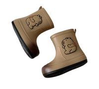 Rain Boots Kids Boys Girls Toddlers Wellies Waterproof Non-Slip Wellington Boots Rainy Snow Animal Cartoon Pattern For Wider Calf Fitting Dog Walking Shoes for Festivals Garden (Brown, 12-13Years)