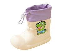 Rain Boots Kids Waterproof Wellies Ankle Height Wellington Boots Glitter Water Shoes Galoshes Machine Washable Water Park Splash Play Autumn Leaves for 2-11 Years White