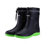 Rain Boots Light Rain Women Buckle Shoe Toe Middle Women's Boots (GN3, 4.5)