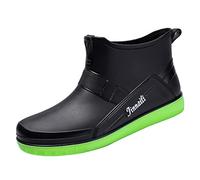 Rain Boots Men Waterproof,Ankle Wellies Men Wide Fit Walking Boots Lightweight Work Boot Stylish Chelsea Rain Shoes With Non-Slip Textured Sole Low Cut Wading Footwear For Household Cleaning