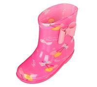 Rain BootsToddler Rain Boots Short Rain Boots for Toddler Easy On Lightweight (13) Hot Pink