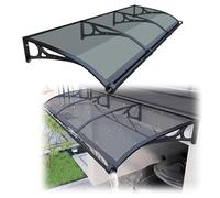 Rain Canopy Awning Front Door Canopy for Outdoor Window Porch Shade Patio Roof Cover UV Protection Door Awnings Exterior Polycarbonate Board UV and Snow Protection(Dark gray,80x230cm)