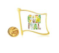 rain carnival overlay Golden Metal Flag Lapel Pin Badge