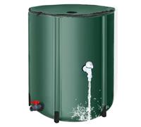 Rain Catcher Barrel - 26 Gallon Foldable Rainwater Collection Tank, PVC Water Storage Barrel | Portable Outdoor Water Catcher with Spigot, Filter, Overflow Kit for Garden, Lawn, Home