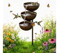 Rain Catcher Bird Bath, 3-Tier Metal Rain Catcher Garden Stake, Decorative Flower Bed Rainwater Collector - Bring Life Back to Your Garden, Outdoor Bird Bath for Yards, Lawns (1 PC)