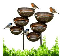 Rain Catcher Bird Bath Stake for Garden, 68x12x5cm 3-Tier Cascading Bird Bath & Bee Watering Station, Bring Life Back To Your Garden, Metal Gardens Ornaments (Color 2)