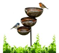 Rain Catcher Bird Bath Stake for Garden, 68x12x5cm 3-Tier Cascading Bird Bath & Bee Watering Station, Bring Life Back To Your Garden, Metal Gardens Ornaments (Color 1)