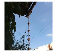 Rain Chain, 2.6M Rain Chains for Gutters for Heavy Pure Copper Catcher Chain for Downspouts Temple Scenic Water Diversion House and Garden Decor for Exterior Gutters(I 2.6M)