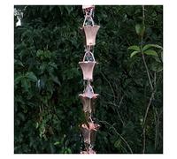 Rain Chain, 2.6M Rain Chains for Gutters for Heavy Pure Copper Catcher Chain for Downspouts Temple Scenic Water Diversion House and Garden Decor for Exterior Gutters(F 2.6M)