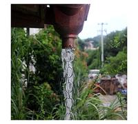 Rain Chain, 2.6M Rain Chains for Gutters for Heavy Pure Copper Catcher Chain for Downspouts Temple Scenic Water Diversion House and Garden Decor for Exterior Gutters(E 2.6M)