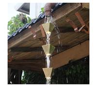 Rain Chain, 2.6M Rain Chains for Gutters for Heavy Pure Copper Catcher Chain for Downspouts Temple Scenic Water Diversion House and Garden Decor for Exterior Gutters(O 2.6M)