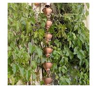 Rain Chain, Copper Rain Chain for Gutters for Heavy Guide for Downspouts Fall Eaves Gutter Villa Garden Japanese Temple Sun Room Bell for Exterior Gutters(4)