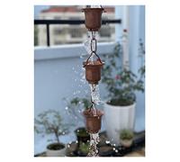 Rain Chain, Copper Rain Chain for Gutters for Heavy Guide for Downspouts Fall Eaves Gutter Villa Garden Japanese Temple Sun Room Bell for Exterior Gutters(Grijs)