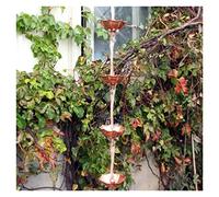 Rain Chain, Copper Rain Chains for Downspouts for Heavy Water Diversion Chain Bell for Gutters Japanese-Style Eaves Falling Guide for Temple Villa for Exterior Gutters(Bianco)