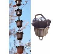 Rain Chain for Gutter Downspout, Metal Rain Catcher Decoration for Garden, 13ft/4m Water Collector Chain, Customizable Length