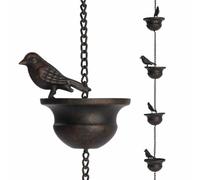 - Rain Chain - Hanging Bird Water Catcher, Decorative Roof Drainage Pendant, Heavy Duty Outdoor River Channel Ornament, Rustic Garden Bell Display Accessories | Backyard Embellishment