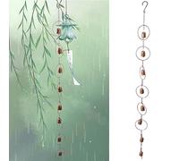 Rain Chain Metal rain catchers for garden Wind Chimes Decorative Bell Musical Rain Catcher Gutter Chains with 8 Luck Chimes for Eaves Drainage or Temple 3.94ft