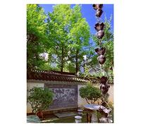 Rain Chain, Rain Chains for Gutters for Heavy, Chain Drainage Eaves Decoration Falling Water Temple Villa Gutter Trough Copper Bell Guide Diversion Ditch for Exterior Gutters(L 2.6M)