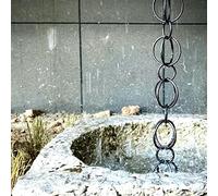 Rain Chain Rainwater Chain/Divert Water/Chain Link, Roof Drainage Rain Chains Replacement Downspout for Gutters, Ring Yard Villa Home Display (Color : Style1, Size : 200cm (6.5ft))