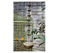Rain Chain, Temple Rain Chains for Downspouts Drainage Chain Eaves Catcher Drip Gutters Villa Gutter Garden Decor for Exterior Gutters(V)