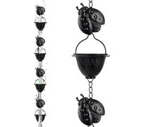 Rain chains for gutters, 277 cm gutter chain, downpipe extension adapter with 2.8 L rainwater collector for tree , house, garden and roof