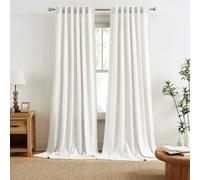 RAIN CITY 132 Inch White Curtains 2 Panels Set for Bedroom Living Room Sheer Curtains Extra Length Panels for Large Tall Windows (50" W x 132" L,11 ft, White, Back Tab Rod Pocket)