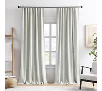 RAIN CITY 2 PCs Extra Wide Linen Blackout Curtains 102 Inches Long,Back Tab Pleaetd Drapes with Hooks Track System Curtain Panels Room Divider Curtains for Patio Sliding Door Living Room 70 x 102