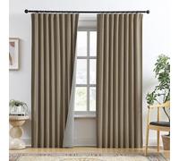 RAIN CITY 92 Inch Long Blackout Curtains 2 Panels Set Linen,Linen Back Tab Drapes with Hooks,Light Blocking Modern Stylish Curtains for Bedroom Living Room,W50xL92 in Length