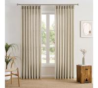 RAIN CITY Beige Pinch Pleated Sheer Curtains 92 Inches Long,W50 x L92 Inch Light Filtering Curtains for Kids Bedroom Nursery Privacy Pinch Pleated Back Tab with Hooks Semi Sheer Curtains 2 Panels Set