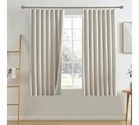 RAIN CITY Natural Birch Blackout Curtains 78 Inch Long 2 Panel Set, Boho Farmhouse Linen Drapes for Bedroom Textured Hook Included 50" x 78"