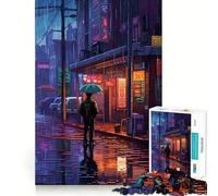 Rain City Pixel bit Art Jigsaw 1000 Pieces for Teenagers Strengthen Memory Calm Relax Smooth Edge Amazing Present (50x75cm)