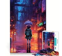 Rain City Pixel bit Art Jigsaw Puzzle for Adults 1000 Pieces Memory Boost Group Play Pattern Assembly Xmas Surprise (50x75cm)