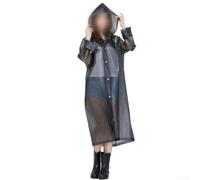 Rain , Clear Raincoat Long Sleeve Raincoat EVA Raincoat Hooded s Jacket Clear Thicker Waterproof Rainwear(Black)