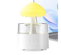 Rain Cloud Humidifier - Decorative Cloud Humidifier with Waterfall Effect, Raindrop Mist Diffuser, USB Powered Aromatherapy Device, Mushroom Shaped LED Light, Adjustable Mist Levels, Silent