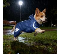 Rain Coat for Dog Raincoat And Adjustable Lightweight Yellow | Hooded Raincoat Suitable For Puppies Medium Sized Dogs Rainy Days Snowy Days Visible At Night (A, L)