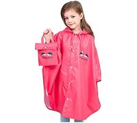 Rain Coats for Kids Girls Boys Packable Rain Jacket Girls Raincoat Short Lightweight Breathable Reusable Kids Rain Poncho, Waterproo Raincoat for Kids Puddle Suit (Red, 10-12 Years)