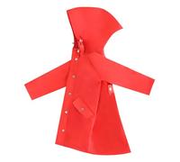 Rain Coats for Kids Long Sleeves Buttons Raincoat Girls Boys Waterproof Lightweight Rains Jacket with Hoods Unisex Toddler Reusable Breathable Raincoats Plain Outdoor Poncho Red