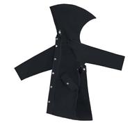 Rain Coats for Kids Long Sleeves Buttons Raincoat Girls Boys Waterproof Lightweight Rains Jacket with Hoods Unisex Toddler Reusable Breathable Raincoats Plain Outdoor Poncho Black
