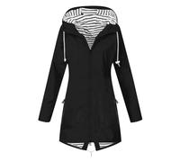 Rain Coats for Women uk Womens Winter Open Front Coat Breathable Active Outdoor Hooded Windproof Loose Sports Hiking Activewear Dog Walking, Travel