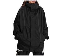 Rain Coats Unisex Men and Women Waterproof Jackets Oversized Hooded Windbreaker with Zip Pockets Lightweight Plain Colour Coats Smart Casual Outdoor Running Jacket Plus Size