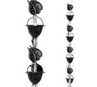 Rain Collecting Chain, 2.8 m Decorative Rain Chain | 2.84 Litres Rain Water Collector Extension Downspout for Decorative Drainage Ceiling Home Tree Garden Gazebo