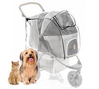 Rain Cover for Dog Pram for Medium and Large Dogs - Dog Stroller Rain Cover with Rear Side Entry, Ventilation Holes and Peek a Boo Window - Transparent